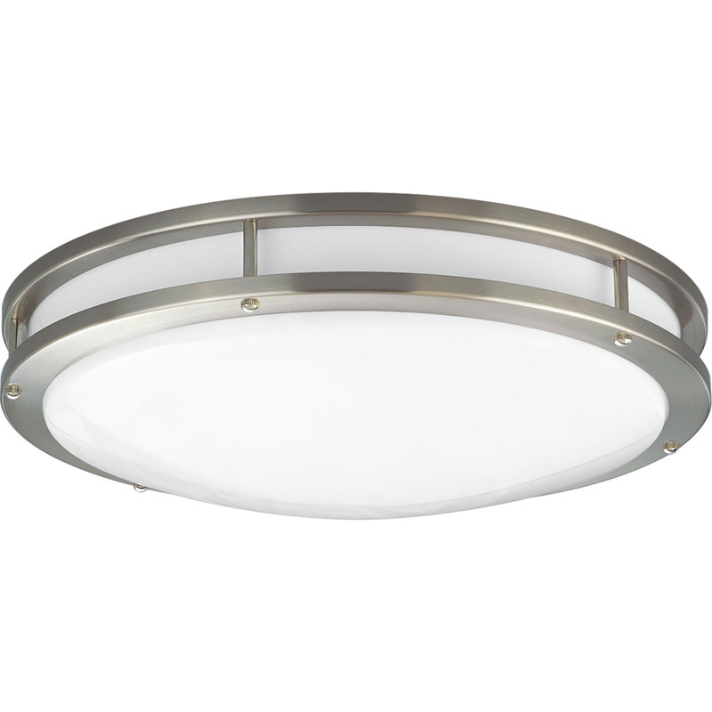 Acrylic LED Flush Mount, 3.5" H x 10.625" W, Brushed Nickel