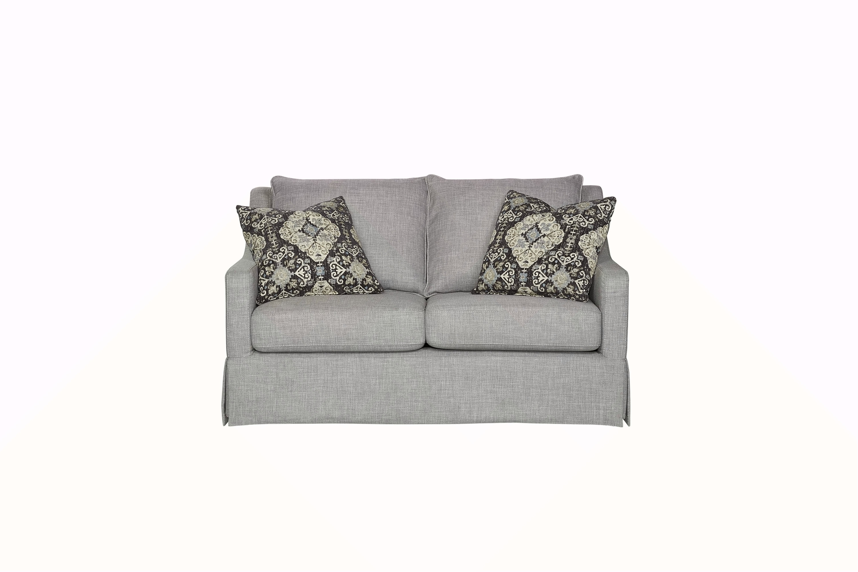 Latitude Run® Loveseat With Skirt And Reversable Cushions And 2 Pillows ...