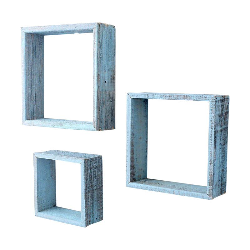 Raheem Square, Blue, 12" H x 12" W x 3" D
