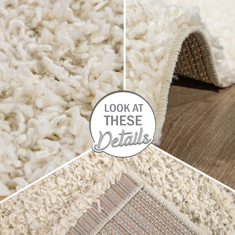 Landenberg Shaggy Cream Rug, Runner 70 x 140cm