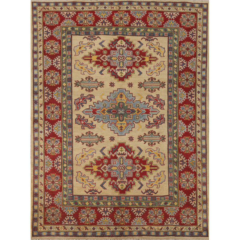Tapis oriental fait à la main Kazak 5 x 7