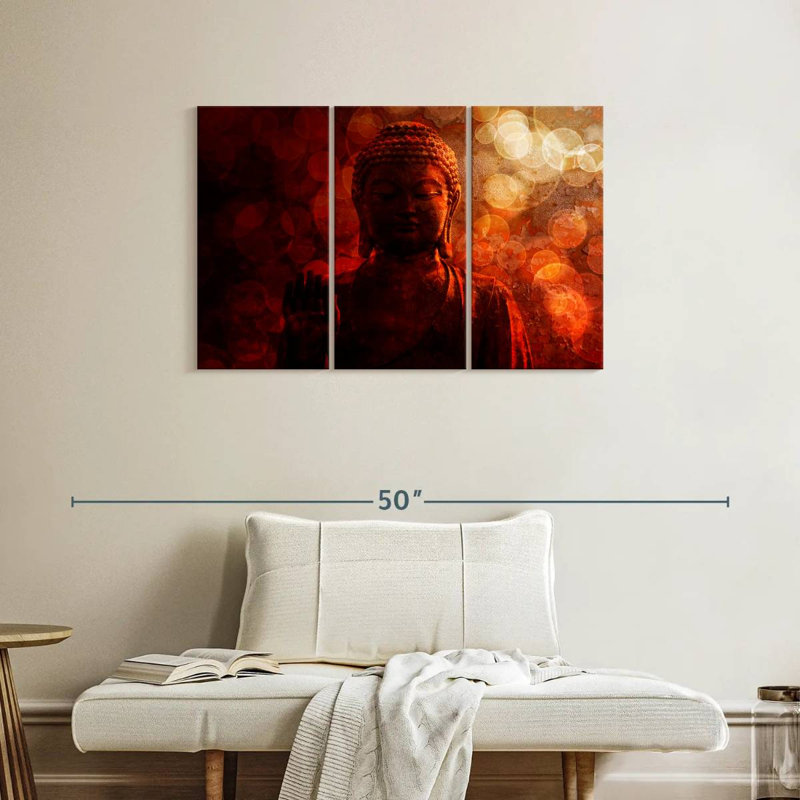 Adella Bronze Red Buddha, 24" H x 38" W