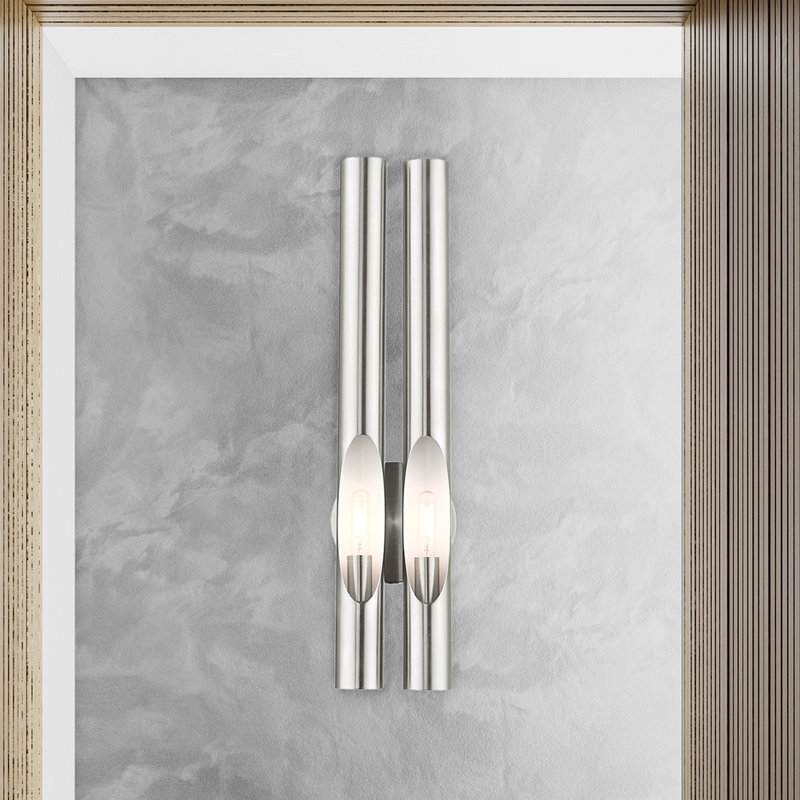 Applique articulée à 2 lumières à intensité variable Clearlake, Nickel brossé