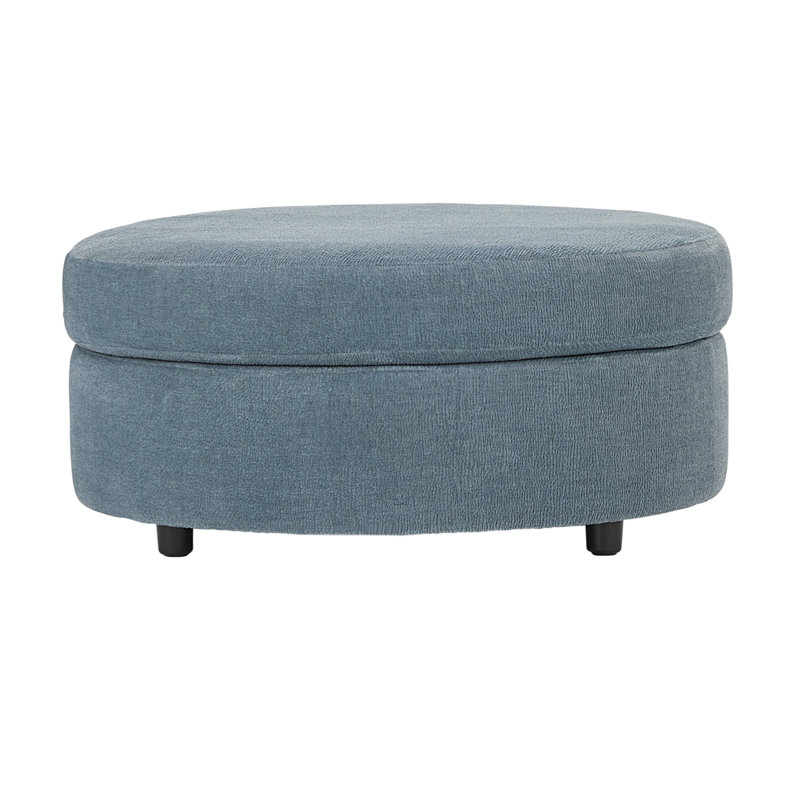 Hughes Furniture 23600 Round Ottoman, Cruiser Aquamarine, Cruiser Aquamarine