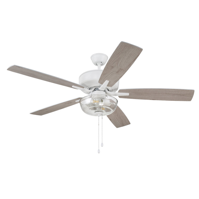 52'' Ceiling Fan with Light Kit, White