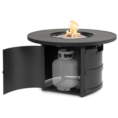 Outdoor 40 Inch Fire Pit Table, 50,000 BTU Propane Fire Pit with Lid