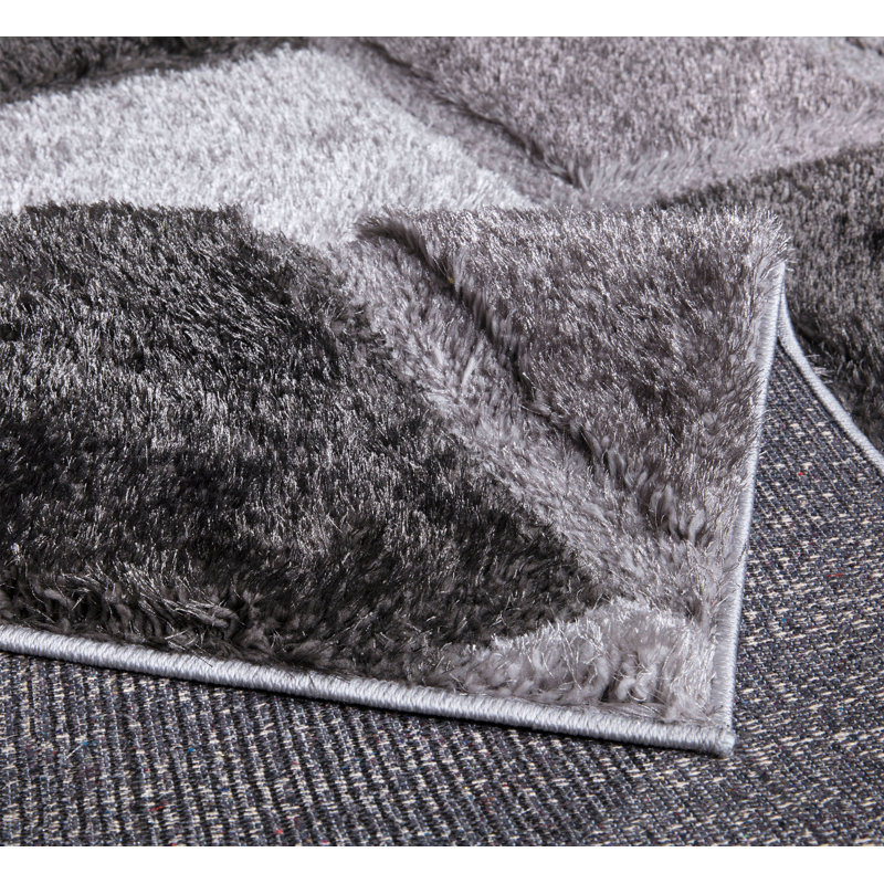 Efimenko Geometric Shag Area Rug, Rectangle 60 x 110cm