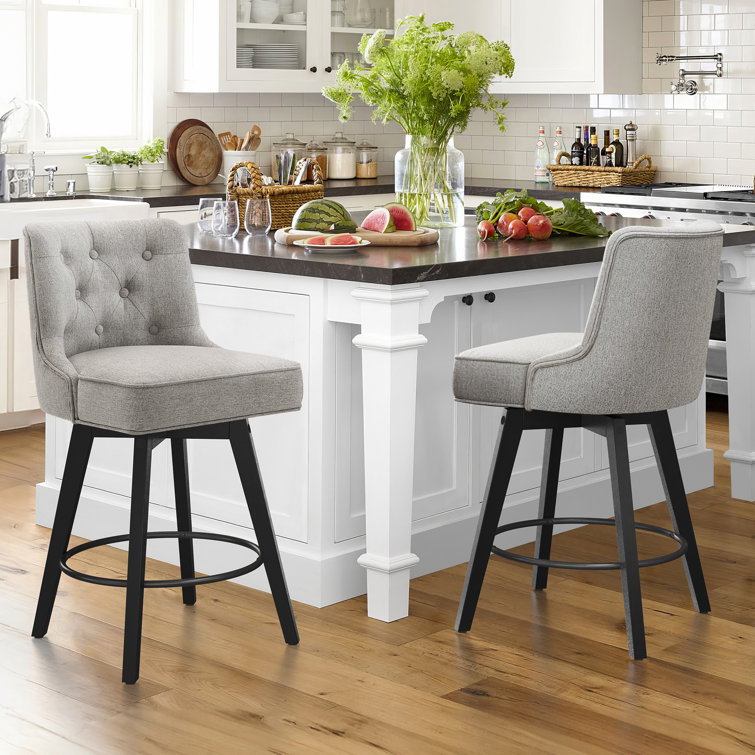 Bianny Swivel 25.98'' Counter Stool Gray