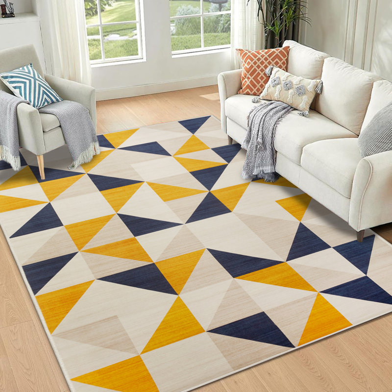 Modern Printed Area Rugs High-Low Pile Texture Design, Rectangle 40 x 60 cm