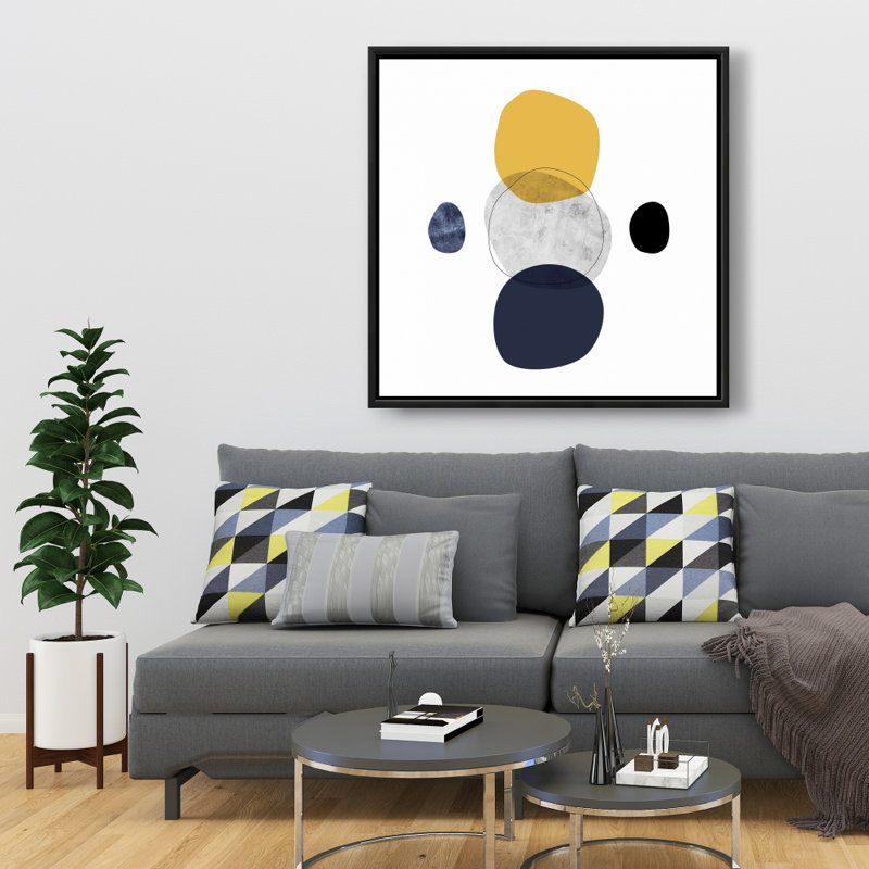 Spheres - Modern Shapes Framed Canvas for Home Decor, 37.25" H x 37.25" W
