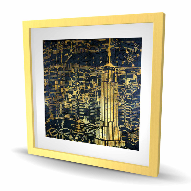 «Gold City», reproduction d'art encadrée, H 24 po x l 24 po