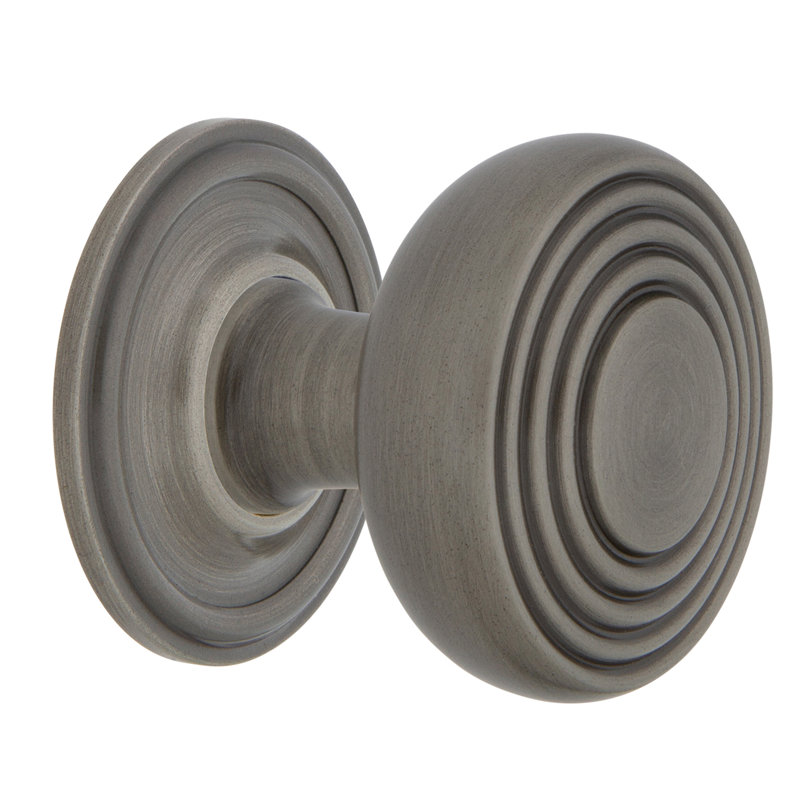 Deco 1 3/8" Diameter Round Knob, Antique Pewter