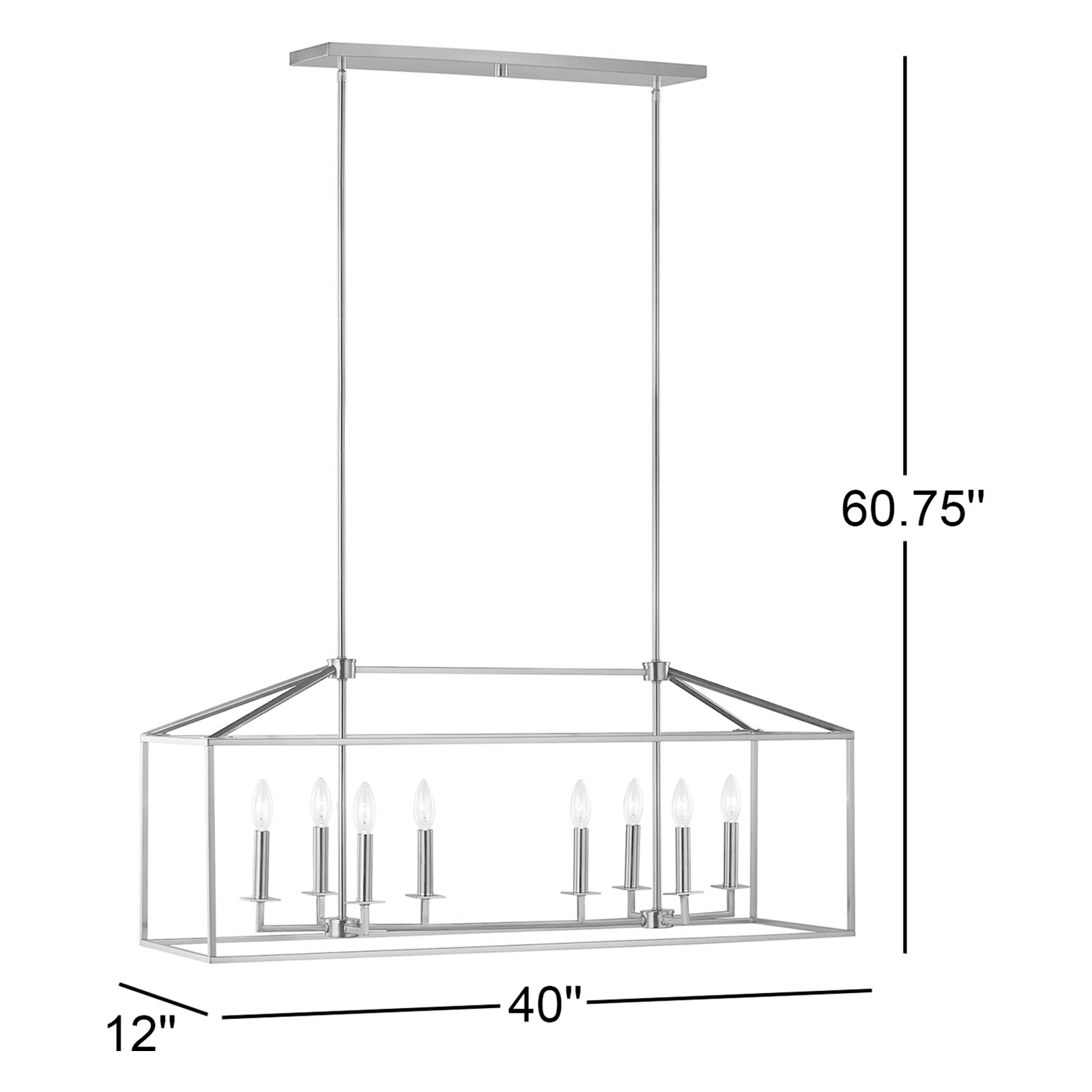 Ellis 8-Light Dimmable Metal Linear Chandelier, No, Bronze