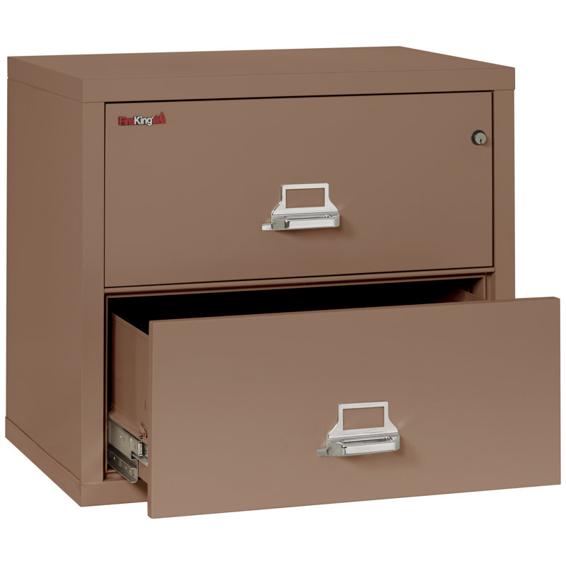 Fireproof 2 - Drawer File Cabinet, Key Lock, Tan