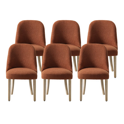 Water And Stain Resistant Boucle Upholstered Side Chair (Set Of 6)