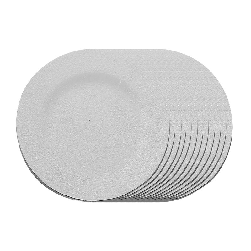 Assiette de présentation imprimée (13 po) - ensemble de 12, Couleur unie, Blanc