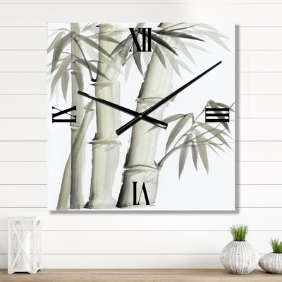 Horloge murale en bambou monochrome
