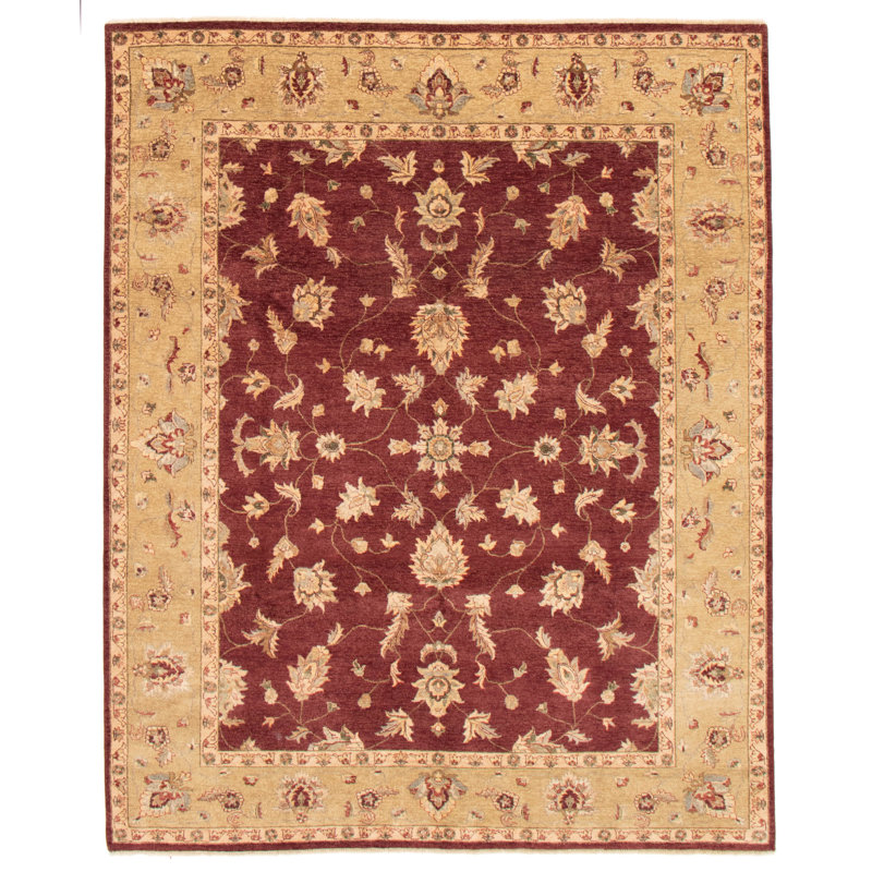 Tapis bourgogne foncé torsadé Chobi 8 pi 1 po x 10 pi 0 po