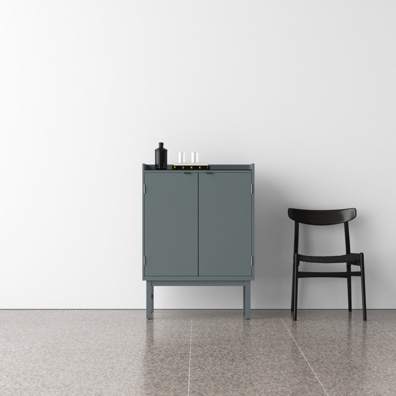 Fay 30'' Bar Cabinet, Gray/Green