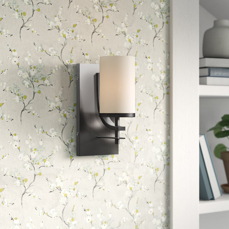 Applique murale à 1 lumière à intensité variable en nickel satiné Agnes, Nickel satiné