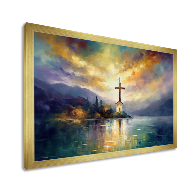 Reproduction d'art sur toile Arnfried, H 12 po x l 20 po x P 1 po, Cadre doré simple