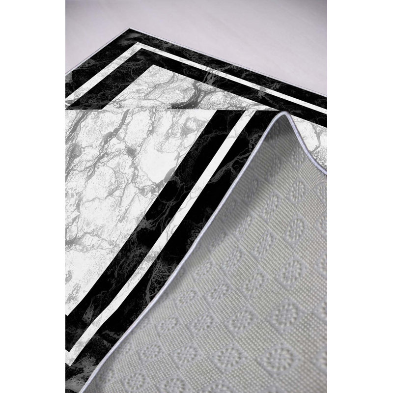 Stylish Hall Carpet, 2.6 x 4.9 Feet, 100% Polyester, 650 g/m² | Antibacterial, Non-Slip PVC Underside, 0.3 in Pile Height | Machine Washable, 3D Digital Printing, Perfect for Any Entryway or Living Space