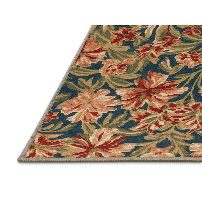Tapis botanique brun lavable à la machine, Carré 8 pi