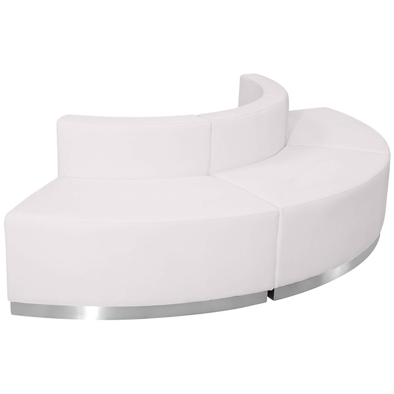 Hercules Alon 3 PC LeatherSoft Modular Reception Configuration w/Taut Back &Seat, White Faux Leather