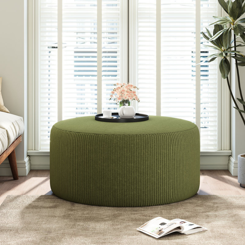 Modern Style Cream Velvet , 30.38"X30.38"X15.63", Foam Filled Interior Elegant Side Table, Green
