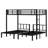Metal Triple Bunk Bed With Safety Guardrails