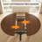 47" Round Extendable Dining Table with Storage, Walnut Finish, Metal Frame, Seats 4-8