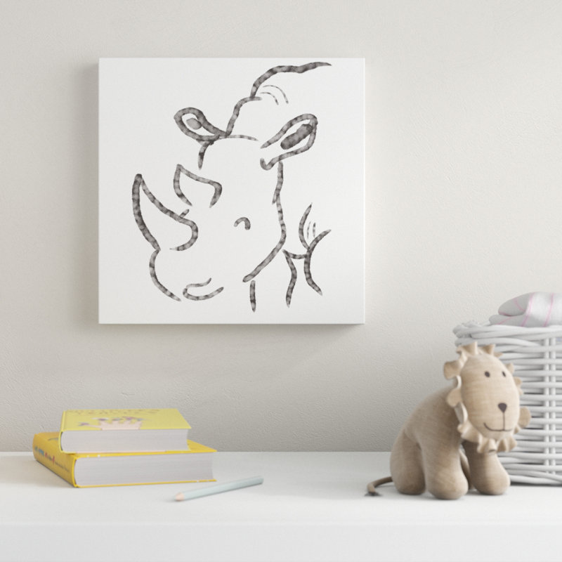 « amour rhino », art sur toile