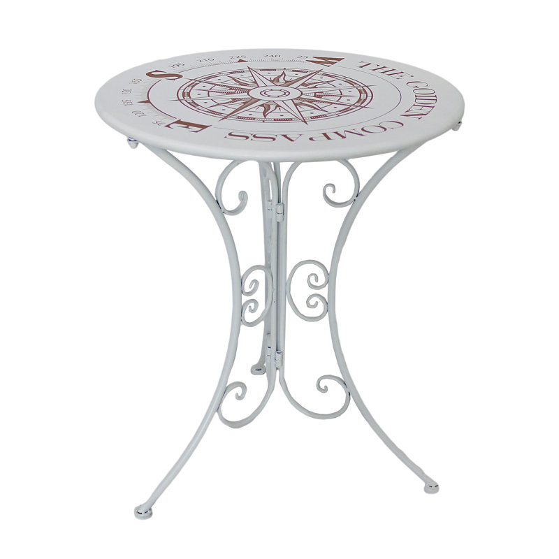 Wardel Round Steel Outdoor Bistro Table - 63 cm W 60 cm D