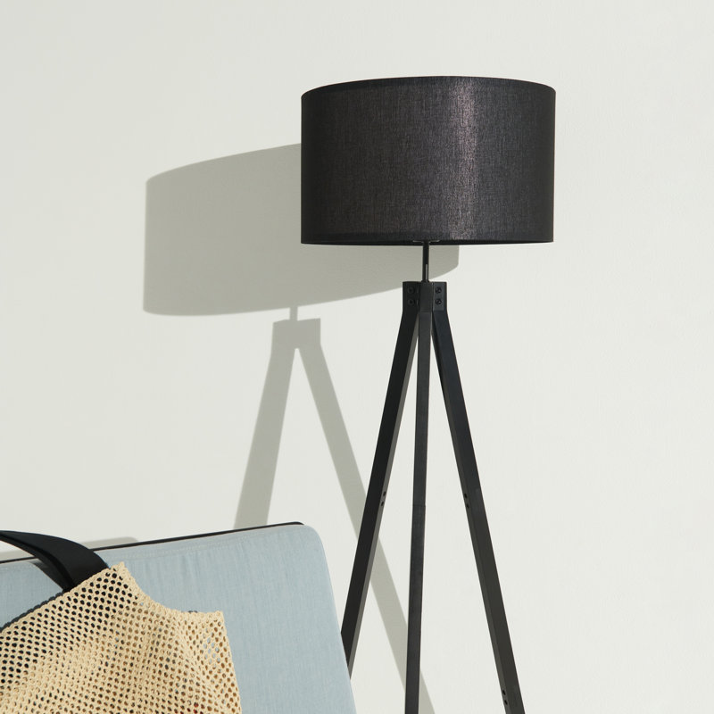 Black Tripod Floor Lamp with 3-Way Switch for Kids' Nursery