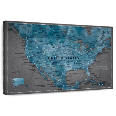 Bouton-poussoir USA sur fond gris foncé