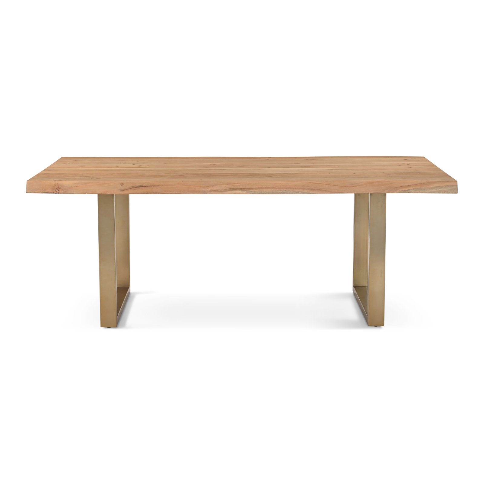 Colin Acacia Dining Table, 29.75"H x 79"L x 40"W, Teak, Brass