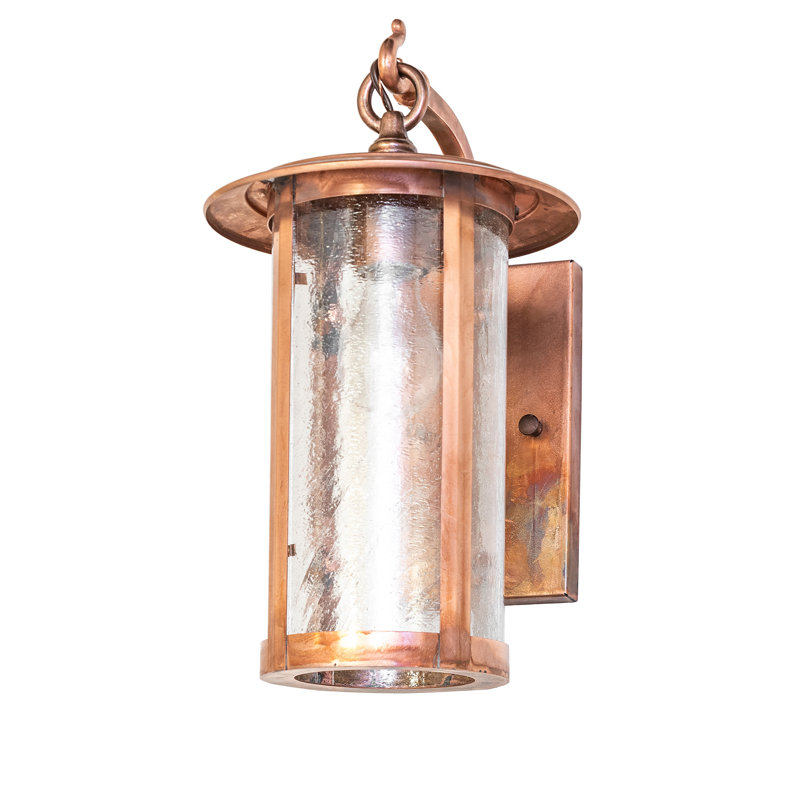 8" Wide Fulton Wall Sconce, 15" H x 8" W x 11" D, Vintage Copper
