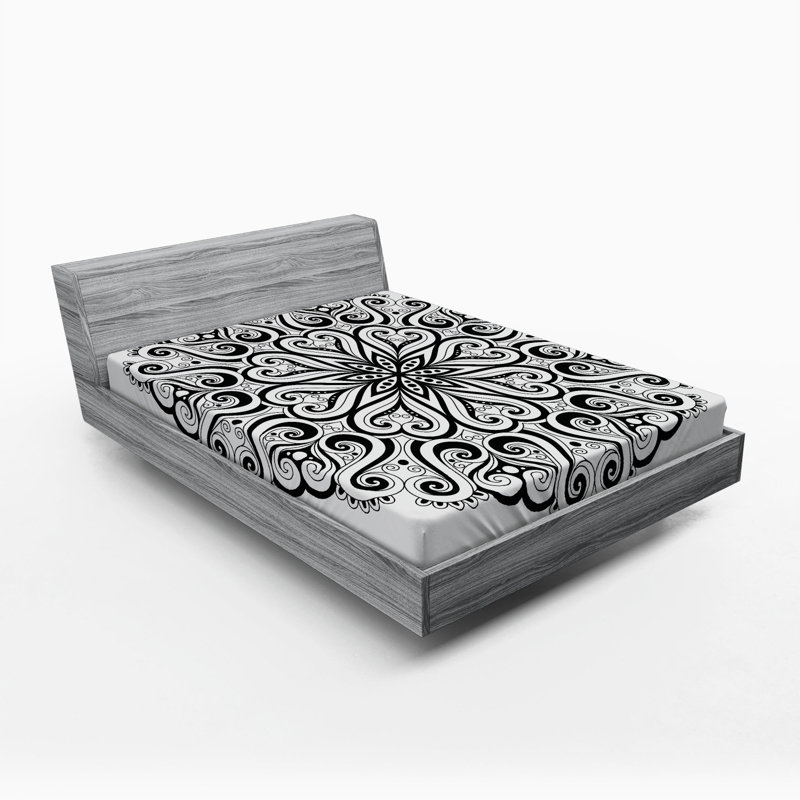 Microfiber Floral Fitted Sheet, Full Fitted Sheet