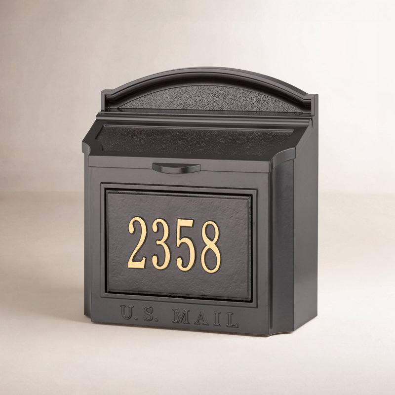Locking Wall Mounted Mailbox, Black, Yes