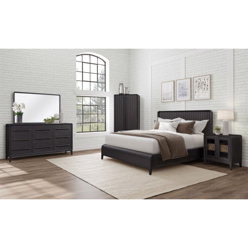 Queen Waterfall Panel Bed