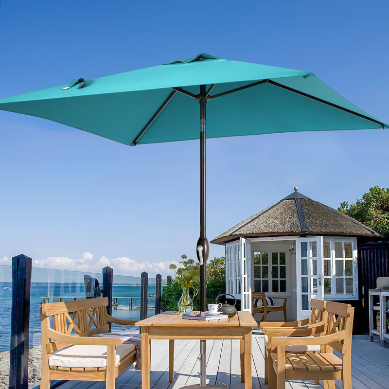 Parasol de marché carré 78,1 po Sakia, Bleu lac