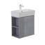 Meuble-lavabo à fixation murale 21,6 po avec lavabo en céramique