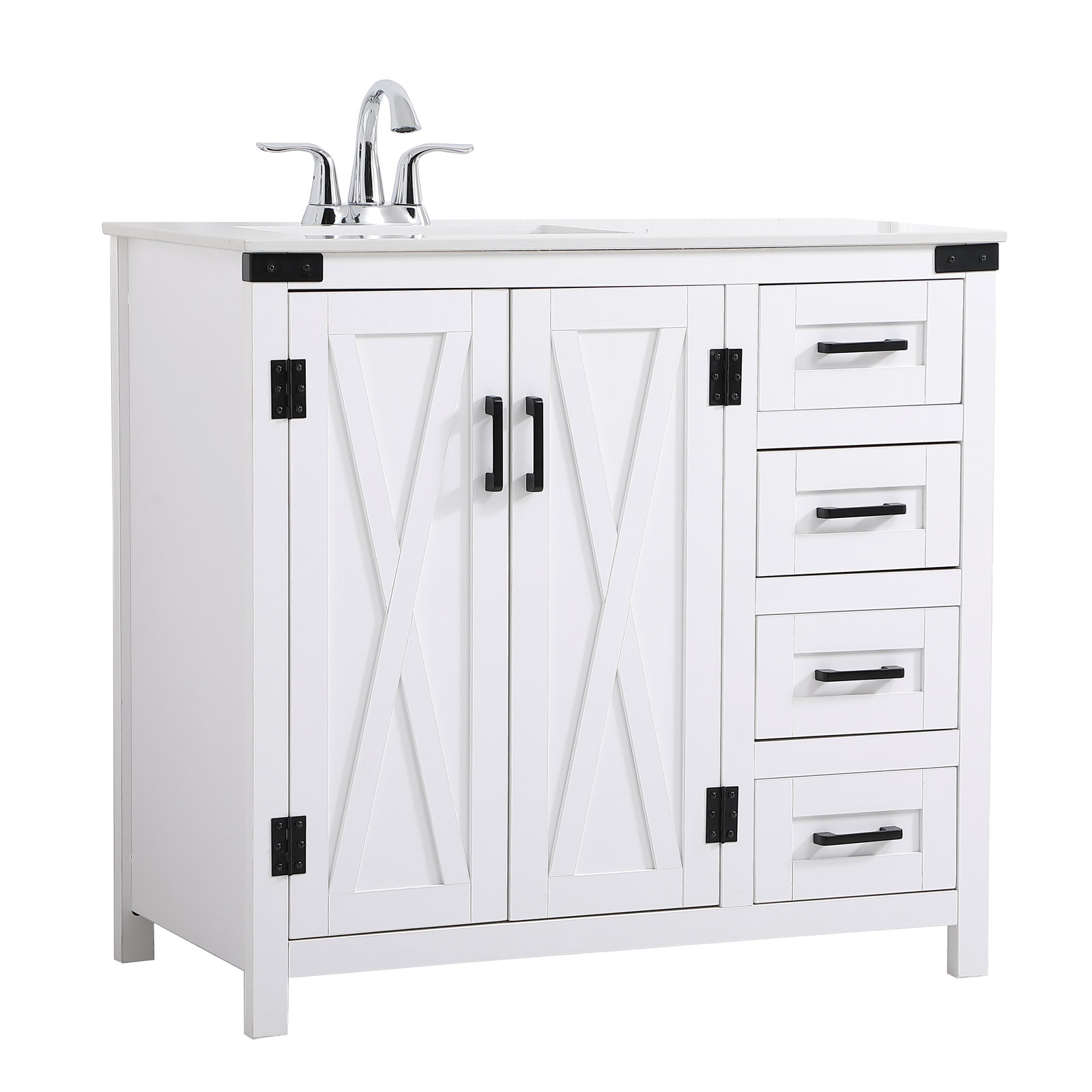 Slayton 36'' Single Bathroom Vanity, White