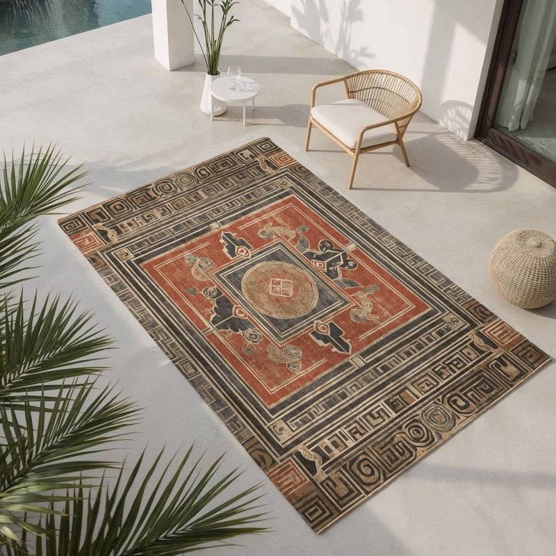 Tapis intérieur et extérieur Amphitrite’S Flow, Rectangle 5' x 7'