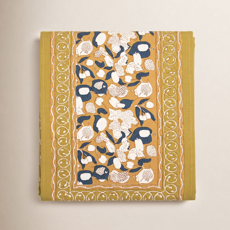 Bryssa Runner - Rectangular, 72" x 16", Mustard/Blue