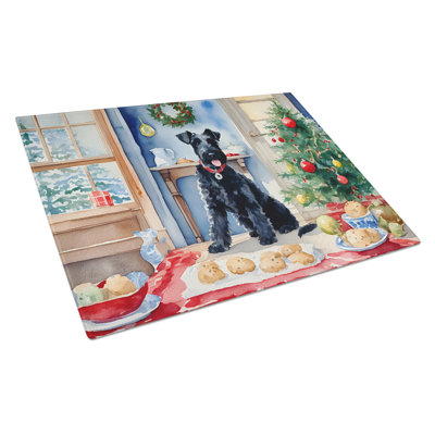 Kerry Blue Terrier Christmas Cookies Glass Cutting Board