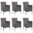  Dining Set Grey Solid Acacia Wood, PE Rattan Standard Durable