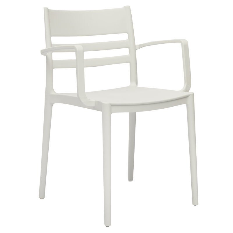 Fauteuil à dossier à lattes Dumisani, Blanc