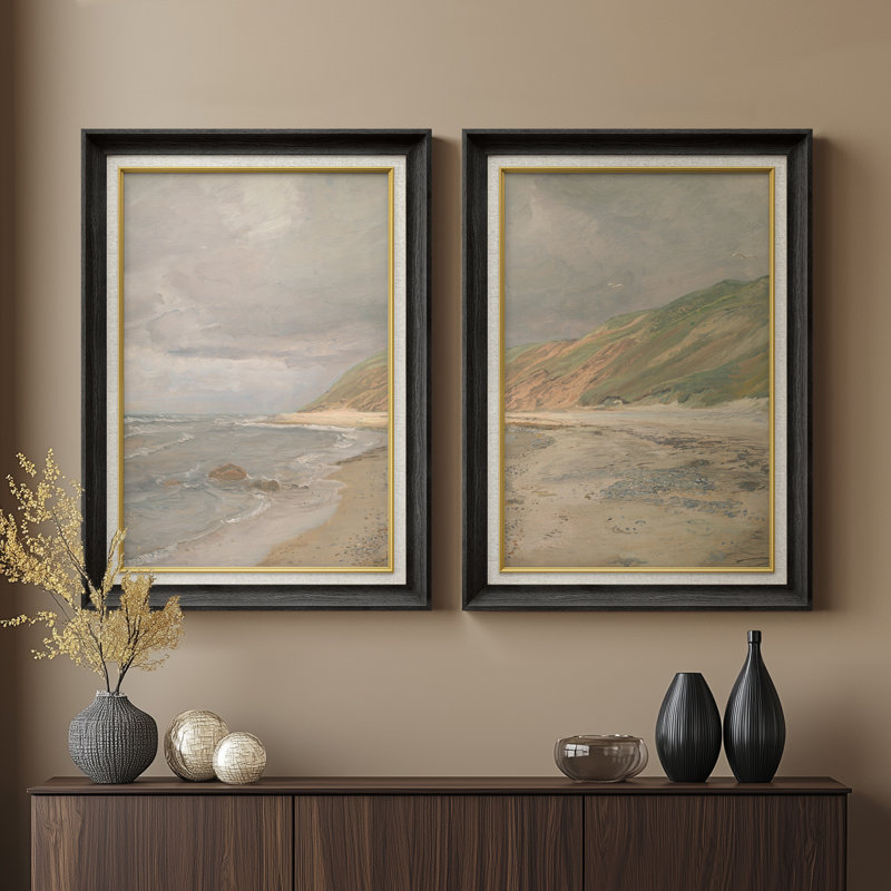 Set of 2 Premium Framed Art Artworks on Premium Canvas with 26"x36" Frame, Black