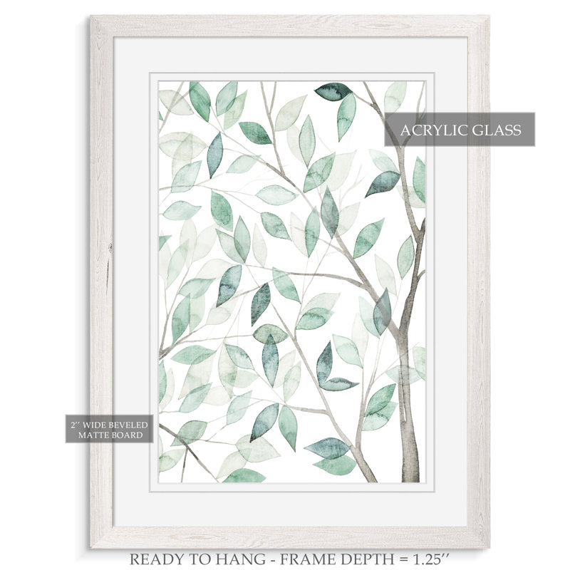 «Leaf Lace II» par Paul Cezanne - reproduction d'art encadrée, H 44 po x l 32 po x P 1,25 po, Imprimé encadré blanc